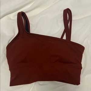 Zella Asymmetrical Rust red Bralette women’s size small new without tag cute